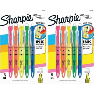Sharpie Liquid Highlighters, Chisel Tip, 5 Count – Office, Classroom, Desk, School Supplies(1 Count (Pack of 10))