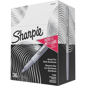 Sharpie Metallic Permanent Markers, Fine Point, Metallic Silver, 36 Count(1 Count (Pack of 36))