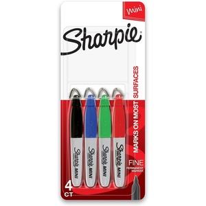 Sharpie Mini Permanent Markers, Fine Point, Assorted Colors, 4 Count(Sharpie Mini Permanent Markers  Fine Point  Assorted Colors  4 Count)