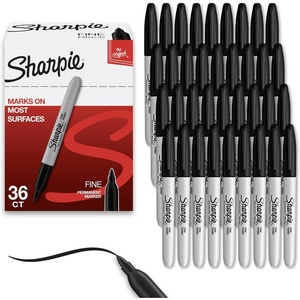 Sharpie Permanent Markers, Bulk Set, Fine Tip Markers, For Plastic, Metal, Wood, And More, Black, 36 Count(36 Count)