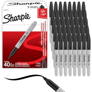 Sharpie Permanent Markers, Bulk Set, Fine Tip Markers, For Plastic, Metal, Wood, And More, Black, 36 Count(40 Count)