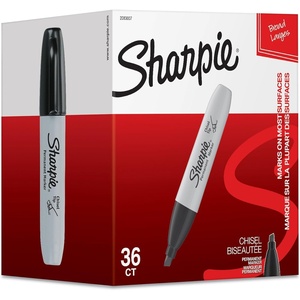 Sharpie Permanent Markers, Chisel Tip, Black, 36 Count – Home, School, Office Supplies(1 Count (Pack of 36))