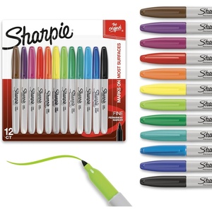 Sharpie Permanent Markers, Fine Point, Assorted Colors, 24 Count – Arts & Crafts, Office Supplies(12 Count – Assorted)