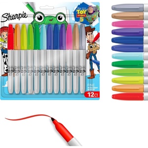 Sharpie Permanent Markers, Fine Point, Assorted Colors, 24 Count – Arts & Crafts, Office Supplies(12 Count – Toy Story)