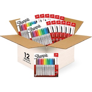 Sharpie Permanent Markers, Fine Point, Assorted Colors, 24 Count – Arts & Crafts, Office Supplies(144 Count – Assorted)