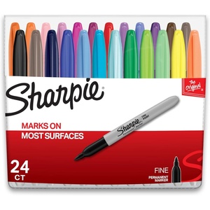 Sharpie Permanent Markers, Fine Point, Assorted Colors, 24 Count – Arts & Crafts, Office Supplies(24 Count – Assorted)
