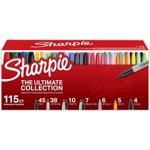 Sharpie Permanent Markers, Ultimate Collection, Ultra Fine And Fine Tip Markers, Assorted Colors, 72 Count – Classroom, Teacher Supplies, Arts & Crafts, Bulk Marker Set(115 Count)