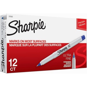 Sharpie Permanent Markers, Ultra-Fine Point, Blue, 12 Count – Home, School, Office Supplies(Blue)