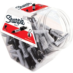 Sharpie Permanent Mini Markers, Fine Point, Black, 72 Count – Pocket Size, Keychain Clip for Badge, Nurse, Golf & Travel Use