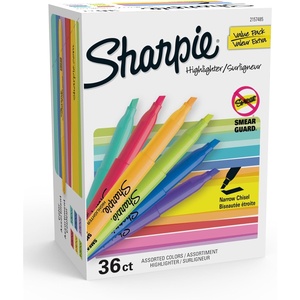 Sharpie Pocket Highlighters, Narrow Chisel Tip, 12 Assorted Fashion Colors, 36 Count – For Studying, Note-Taking, School, College, Office, Student & Teacher Supplies