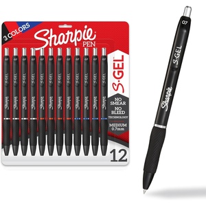 Sharpie S-Gel Gel Pens, Black Barrel, Medium Point (0.7mm), Assorted Ink Colors, 12 Count – Writing, Note-Taking, Journaling, School Supplies