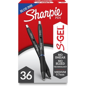 Sharpie S-Gel Gel Pens, Black Barrel, Medium Point (0.7mm), Blue Ink, 36 Count – Home, Office, School, Journaling, Writing, Note-Taking, Teacher Supplies(Blue)