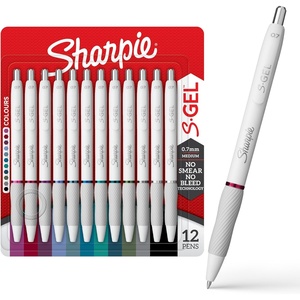 Sharpie S-Gel Pens, Fashion Barrel White Pearl, Medium Point (0.7mm), Bold Ink Colors, 8 Count(12 Count)