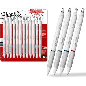 Sharpie S-Gel Pens, Frost Blue Barrel, Medium Point (0.7mm), Black Gel Ink, 12 Count – Office Supplies, Journaling, Writing, Note-Taking(Assorted USA)