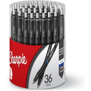 Sharpie S-Gel Pens, Medium Point (0.7mm), Blue Gel Ink, 36 Count – Writing, Note-Taking, Office Supplies, No Smear, No Bleed(36 Count)