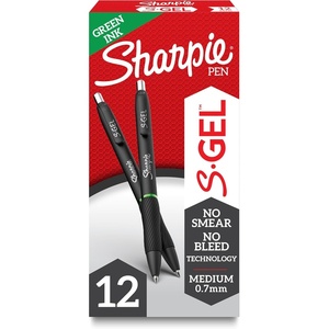 Sharpie S-Gel Pens, Medium Point (0.7mm), Green Gel Ink, 12 Count – Writing, Office, School Supplies
