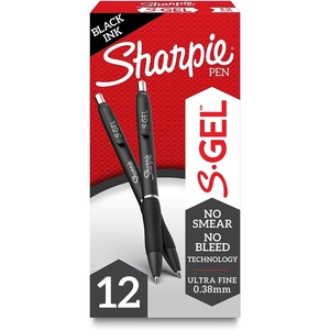 Sharpie S-Gel Pens, Ultra Fine Point (0.38mm), Black Ink, 12 Count – Office Supplies, Writing, Journaling
