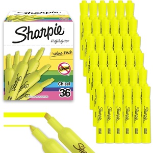 Sharpie Tank Highlighters, Chisel Tip, Yellow Highlighters, Essential Office & School Supplies, Teacher Must Haves, Quick-Drying, Smear-Resistant, Bulk 36-Pack(Yellow)
