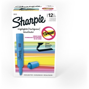 Sharpie Tank Style Highlighters, Chisel Tip, Fluorescent Blue, Box of 12